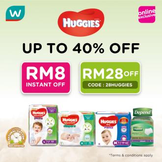 Watsons Huggies Online Sale Up To 40% OFF & FREE RM28 OFF Promo Code (17 August 2020 - 19 August 2020)