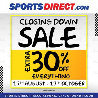 Sports Direct Tesco Kepong Closing Down Sale Extra 30% OFF Everything (17 August 2020 - 17 October 2020)