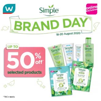Watsons Simple Brand Day Online Sale Up To 50% OFF (18 August 2020 - 20 August 2020)