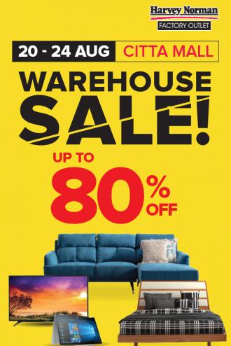 Harvey Norman Citta Mall Warehouse Sale Up To 80% OFF (20 Aug 2020 - 24 Aug 2020)