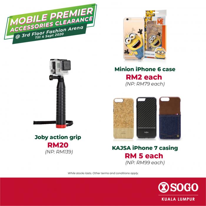 SOGO Kuala Lumpur Mobile Premier Accessories Clearance Sale Up To 80% OFF (valid until 4 September 2020)