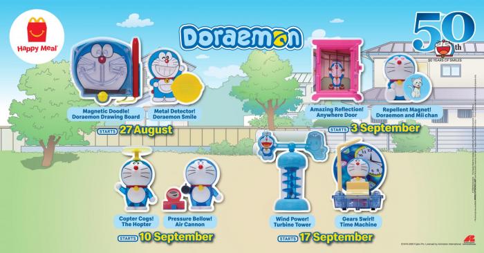 McDonald's Happy Meal FREE Doraemon Toy Promotion (27 Aug 2020 - 23 Sep 2020)