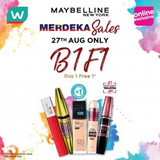 Watsons Maybelline Merdeka Sales Buy 1 FREE 1 (27 August 2020)