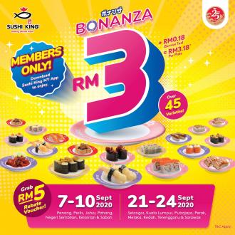 Sushi King Bonanza Promotion Sushi for RM3.18 (7 September 2020 - 24 September 2020)