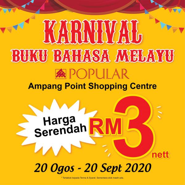 POPULAR Karnival Buku Melayu Promotion at Ampang Point (20 August 2020 - 20 September 2020)