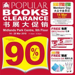 POPULAR Books Clearance Rebates Up To 90% @ Midlands Park Centre Penang (14 March 2018 - 25 March 2018)