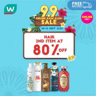 Watsons Hair Care 9.9 Online Sale 2nd Item @ 80% OFF (4 Sep 2020 - 10 Sep 2020)