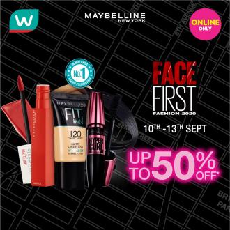Watsons Maybelline Face First Online Promotion Up To 50% OFF (10 September 2020 - 13 September 2020)