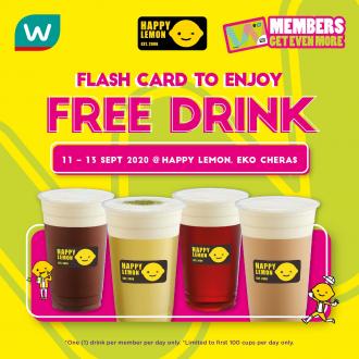 Happy Lemon Eko Cheras FREE Drink Promotion with Watsons Member Card (11 September 2020 - 13 September 2020)
