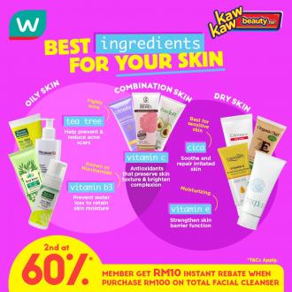 Watsons Facial Cleanser Sale 2nd @ 60% OFF (11 Sep 2020 - 14 Sep 2020)