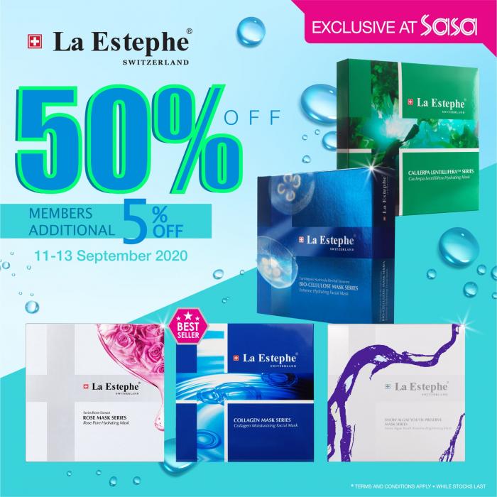 Sasa La Estephe 50% OFF Promotion (11 September 2020 - 13 September 2020)