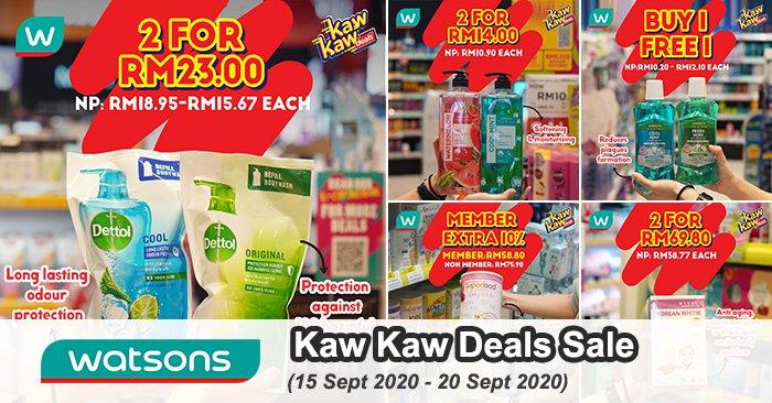 Watsons Kaw Kaw Deals Up To 50% OFF Sale (15 Sep 2020 - 20 Sep 2020)