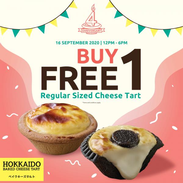 Hokkaido Baked Cheese Tart Malaysia Day Buy 1 FREE 1 Promotion (16 September 2020)