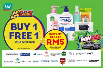 Watsons Buy 1 FREE 1 & RM5 Instant Rebate Promotion (16 September 2020)