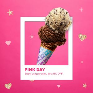 Baskin Robbins Pink Day Double Junior Scoop 31% OFF Promotion (every Wednesday)