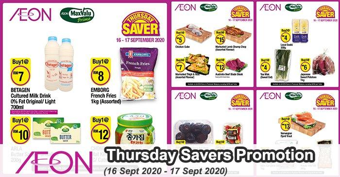 AEON Supermarket Thursday Savers Promotion (16 Sep 2020 - 17 Sep 2020)