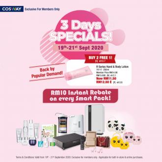 Cosway 3 Days Promotion RM10 Instant Rebate (19 Sep 2020 - 21 Sep 2020)