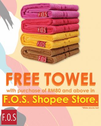 F.O.S. FREE Towel Promotion on Shopee