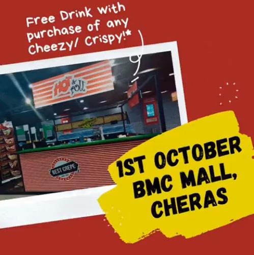 Hot & Roll BMC Mall Opening Promotion FREE Drink (1 October 2020)