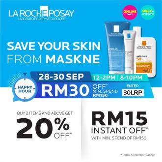 Watsons La Roche-Posay Online Sale FREE RM30 OFF Promo Code (28 September 2020 - 30 September 2020)