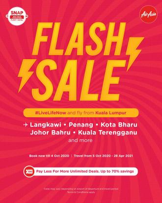 AirAsia Flash Sale from only RM12 (1 October 2020 - 4 October 2020)
