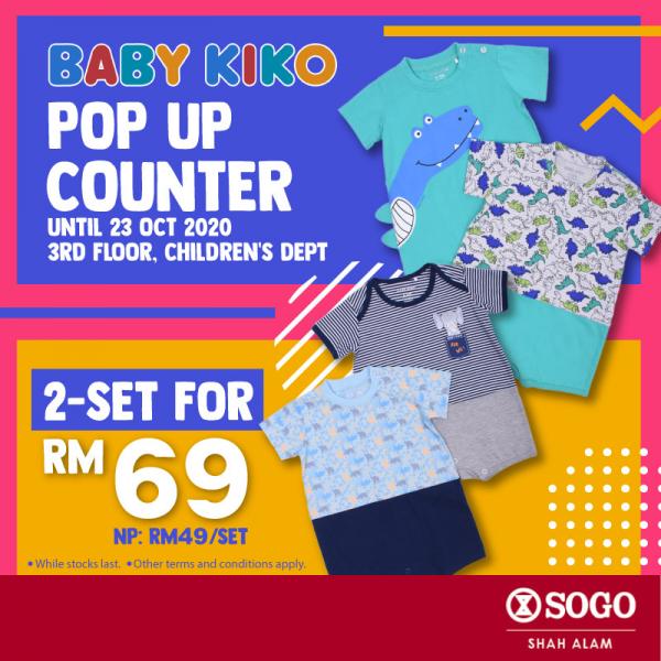 Baby Kiko Pop Up Counter Sale at SOGO Central i-City Shah Alam (valid until 23 October 2020)