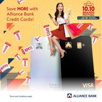 Shopee 10.10 Sale Up To RM15 OFF Promotion with Alliance Bank Credit Card (25 Sep 2020 - 10 Oct 2020)