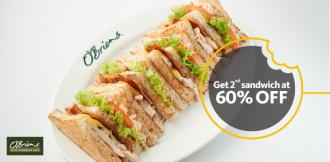 O'Briens 2nd Sandwich @ 60% OFF Promotion via Maybank Cards (21 August 2020 - 21 August 2021)