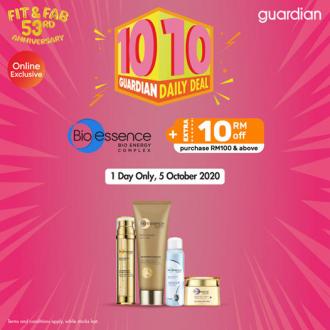 Guardian 10.10 Daily Online Sale Bio-Essence Extra RM10 OFF (5 October 2020)