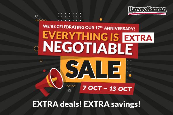 Harvey Norman Everything is Extra Negotiable Sale (7 October 2020 - 13 October 2020)