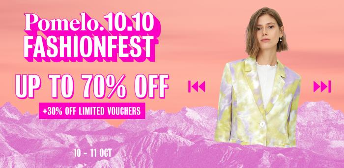 Pomelo 10.10 Fashion Fest Sale Up To 70% OFF (10 October 2020 - 11 October 2020)
