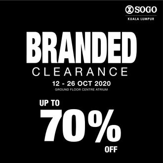 SOGO Kuala Lumpur Branded Clearance Sale Up To 70% OFF (12 Oct 2020 - 26 Oct 2020)