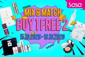 Sasa Mix & Match Buy 1 FREE 2 Promotion (15 Oct 2020 - 18 Oct 2020)