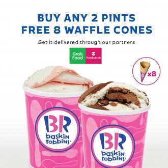 Baskin Robbins FREE 8 Waffle Cones Promotion on GrabFood & FoodPanda