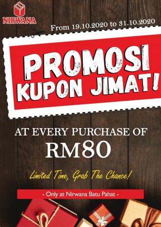 Nirwana Batu Pahat Discount Coupon Promotion (19 October 2020 - 31 October 2020)
