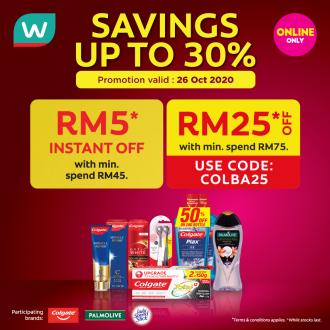Watsons Online Colgate Products Promotion Up To 30% OFF & FREE Promo Code (26 Oct 2020)
