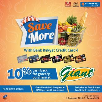 Giant Up To 10% Cashback Promotion with Bank Rakyat Credit Card (1 September 2020 - 31 January 2021)