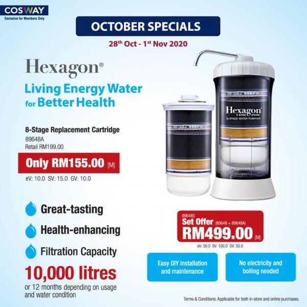 Cosway Hexagon 8-Stage Water Purifier Promotion (28 October 2020 - 1 November 2020)