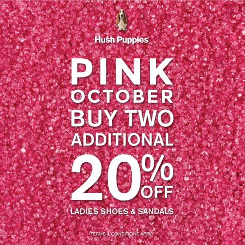 Hush Puppies Pink October Sale Additional 20% OFF (29 October 2020 - 1 November 2020)