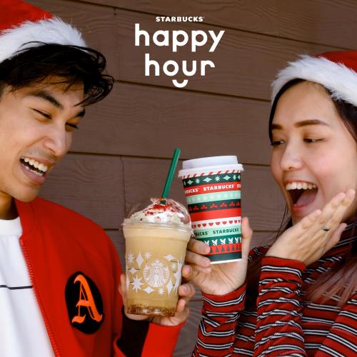 Starbucks Happy Hour Buy 1 FREE 1 Promotion (every Saturday & Sunday)