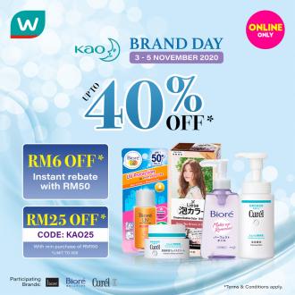 Watsons Online Kao Brand Day Sale Up To 40% OFF & FREE RM25 OFF Promo Code (3 November 2020 - 5 November 2020)