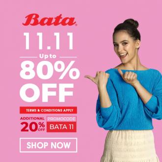 Bata Online 11.11 Sale Up To 80% OFF & Additional 20% OFF Promo Code (valid until 11 November 2020)