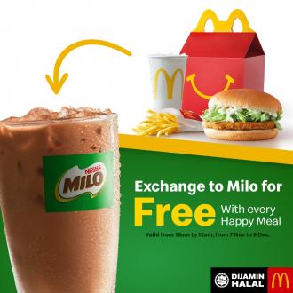 McDonald's Happy Meal FREE Exchange To Milo Promotion (7 November 2020 - 9 December 2020)