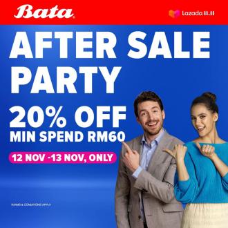 Bata 11.11 After Sale Party 20% OFF on Lazada (12 November 2020 - 13 November 2020)