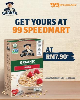 99 Speedmart Quaker Organic IO Original Promotion (7 November 2020 - 31 December 2020)