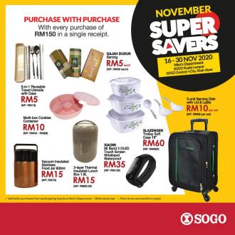SOGO November Super Savers Promotion (16 November 2020 - 30 November 2020)