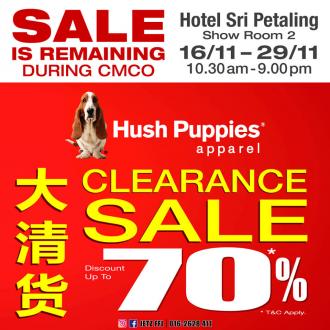 Hush Puppies Apparel Clearance Sale Up To 70% OFF at Hotel Sri Petaling (16 Nov 2020 - 29 Nov 2020)