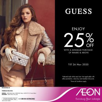 AEON Guess Products Promotion 25% OFF (valid until 26 November 2020)
