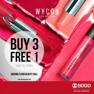 Wycon Cosmetics Buy 3 FREE 1 Promotion at SOGO Kuala Lumpur (valid until 22 November 2020)