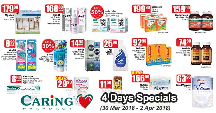 CARiNG PHARMACY 4 Days Special Promotion (30 March 2018 - 2 April 2018)